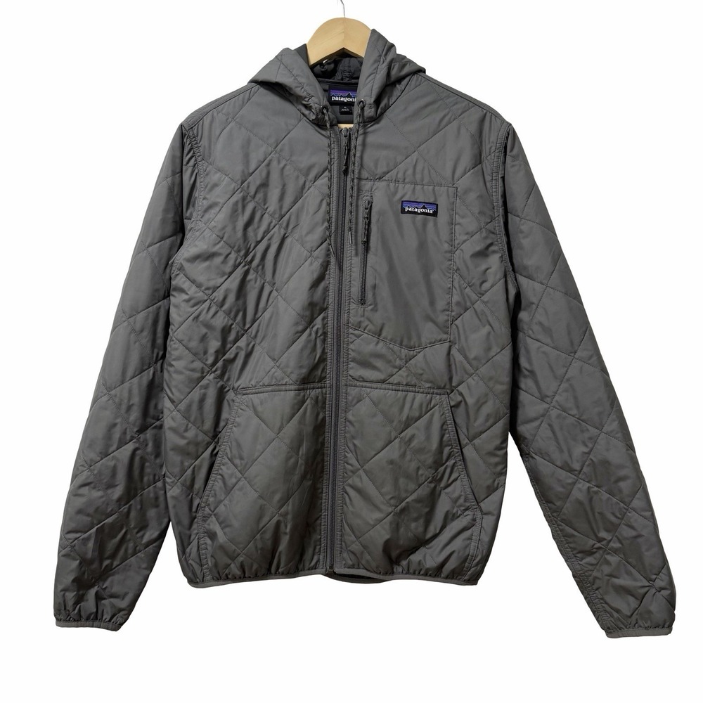 Patagonia Mens Diamond Quilted Bomber Hoody Jacket Size M Lightweight Gorpcore